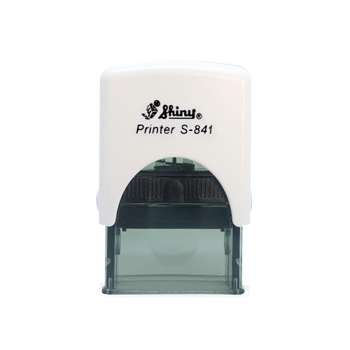 Carimbo Automatico Shiny S841np Branco Placa Texto Retangular 10x26mm