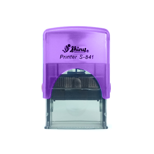 Carimbo Automatico Shiny S841np Violeta Translúcido Placa Texto Retangular 10x26mm
