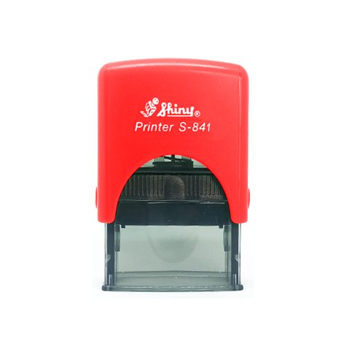 Carimbo Automatico Shiny S841np Vermelho Placa Texto Retangular 10x26mm