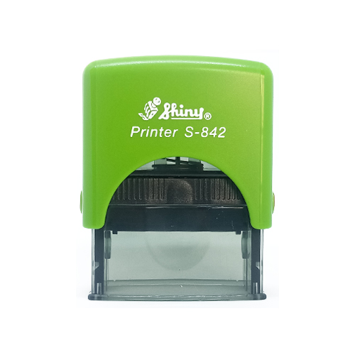 Carimbo Automatico Shiny S842np Verde Placa Texto Retangular 14x38mm