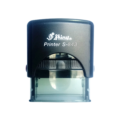 Carimbo Automatico Shiny S843np Preto Placa Texto Retangular 18x47mm