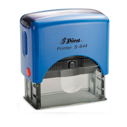 Carimbo Automatico Shiny S844np Azul Placa Texto Retangular 22x58mm