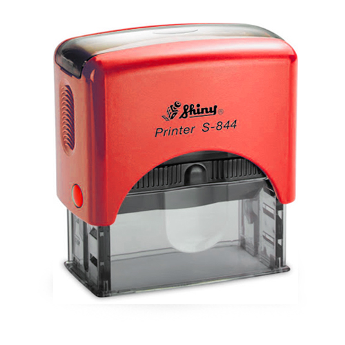 Carimbo Automatico Shiny S844np Vermelho Placa Texto Retangular 22x58mm