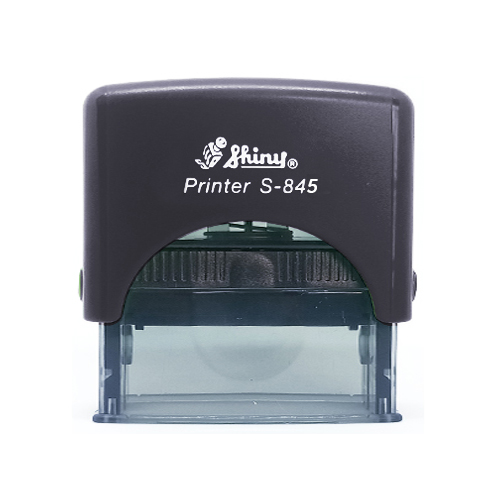 Carimbo Automatico Shiny S845np Preto Placa Texto Retangular 25x70mm