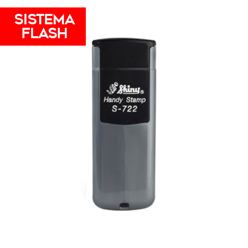 Carimbo de Bolso Shiny Handy Stamp Sistema Flash Sp722 Cinza Placa Texto Retangular 14x38mm