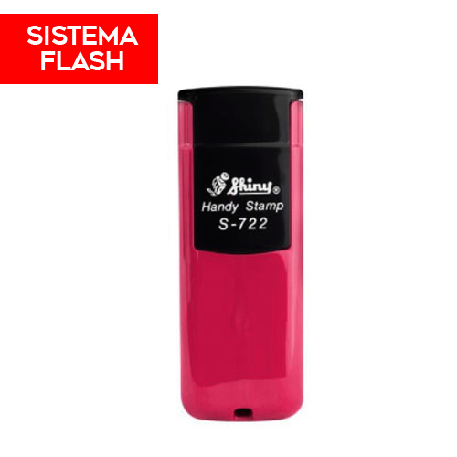 Carimbo de Bolso Shiny Handy Stamp Sistema Flash Sp722 Rosa  Placa Texto Retangular 14x38mm
