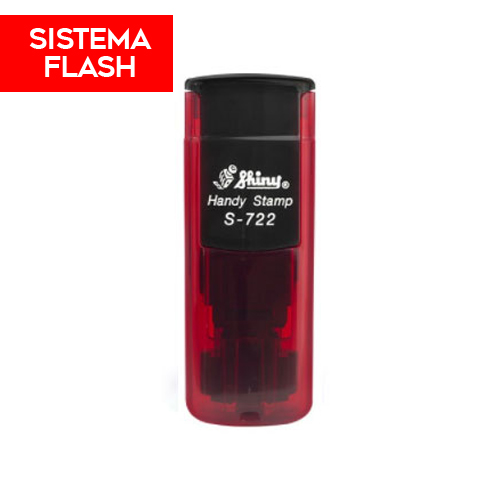 Carimbo de Bolso Shiny Handy Stamp Sistema Flash Sp722 Vermelho Placa Texto Retangular 14x38mm