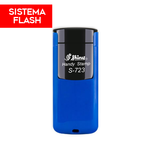 Carimbo de Bolso Shiny Handy Stamp Sistema Flash Sp723 Azul Placa Texto Retangular 18x47mm
