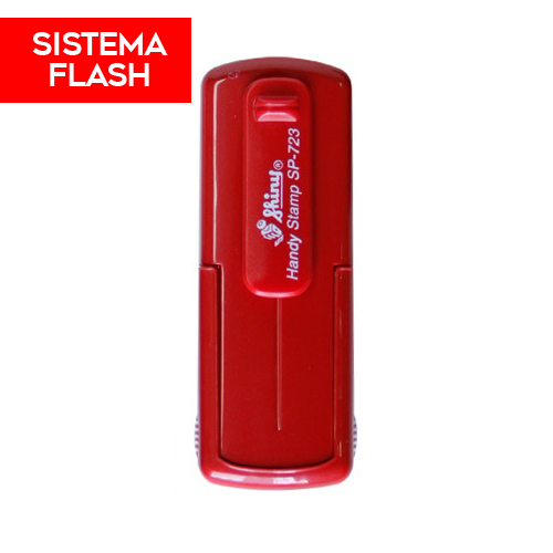 Carimbo de Bolso Shiny Handy Stamp Sistema Flash Sp723 Vermelho Placa Texto Retangular 18x47mm