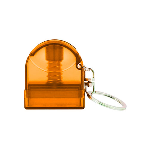Carimbo de Bolso para Sistema Flash Laranja Transparente Placa Texto Retangular 9,5x27mm