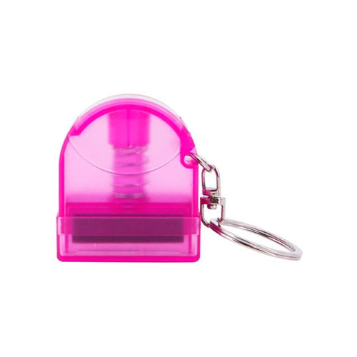 Carimbo de Bolso para Sistema Flash Rosa Transparente Placa Texto Retangular 9,5x27mm