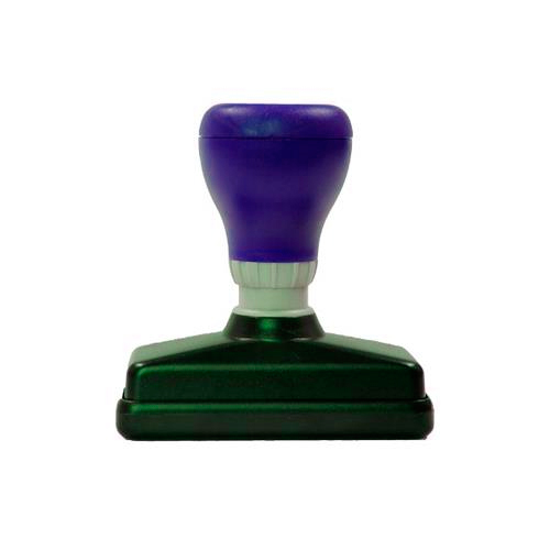 Carimbo para Sistema Flash Azul Placa Texto Retangular 23x63mm