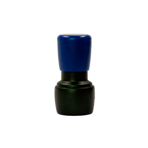 Carimbo para Sistema Flash Azul Placa Texto Redonda 18x18mm