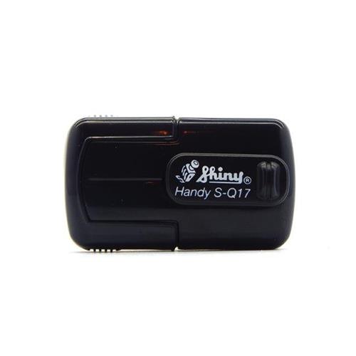 Carimbo de Bolso Shiny Handy Stamp Sq17 Preto Placa Texto Quadrada 17x17mm