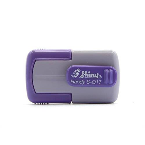 Carimbo de Bolso Shiny Handy Stamp Sq17 Violeta Placa Texto Quadrada 17x17mm
