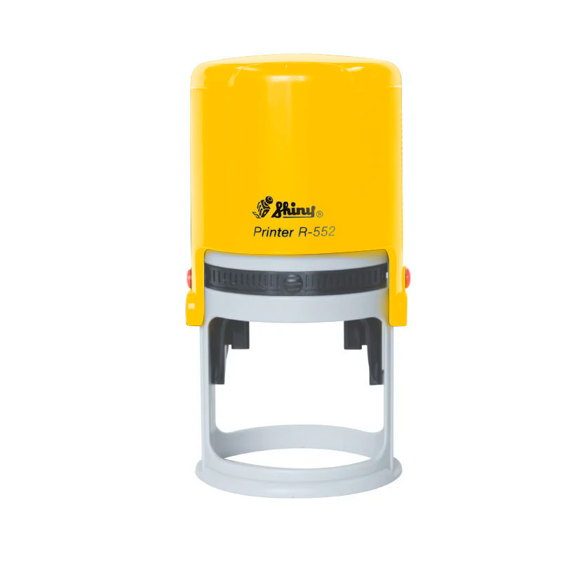 Carimbo Automatico Shiny Printer R552 Amarelo Placa Texto Redonda 52mm