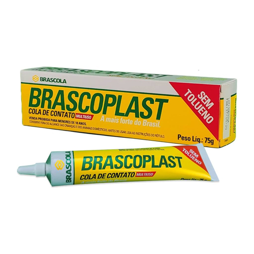 Cola Adesivo de Contato Multiuso Brascoplast Sem Tolueno Bisnaga 75g