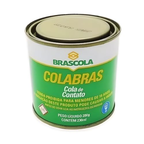 Cola  de Contato para Carimbos de Madeira Colabras Qualidade Brascola Lata 200g