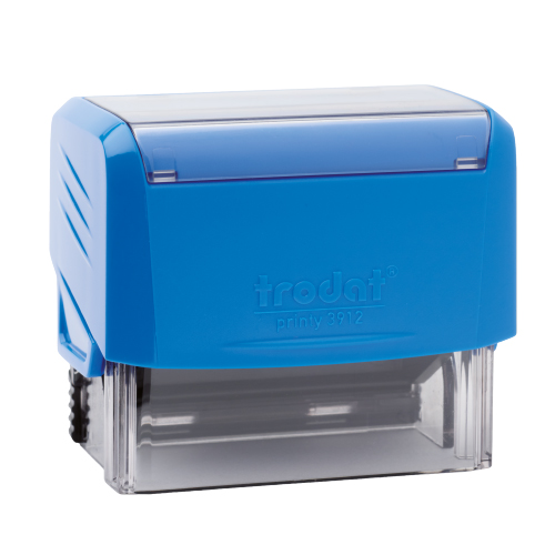 Carimbo Automatico Trodat Printy 3912 Azul Placa Texto Retangular 18x47mm