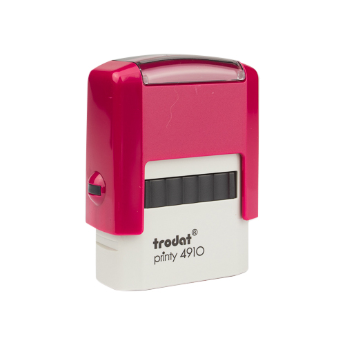 Carimbo Automatico Trodat Printy 4910 Pink Bonina Placa Texto Retangular 10x26mm