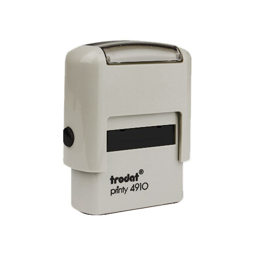 Carimbo Automatico Trodat Printy 4910 Cinza Placa Texto Retangular 10x26mm
