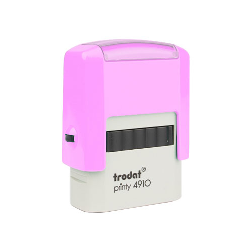 Carimbo Automatico Trodat Printy 4910 Lilas Violeta Pastel Placa Texto Retangular 10x26mm