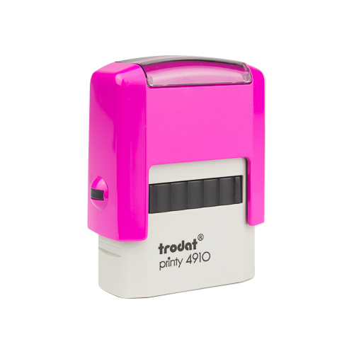 Carimbo Automatico Trodat Printy 4910 Rosa Placa Texto Retangular 10x26mm
