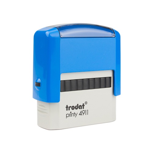 Carimbo Automatico Trodat Printy 4911 Azul Placa Texto Retangular 14x38mm