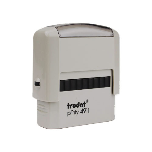 Carimbo Automatico Trodat Printy 4911 Cinza Placa Texto Retangular 14x38mm