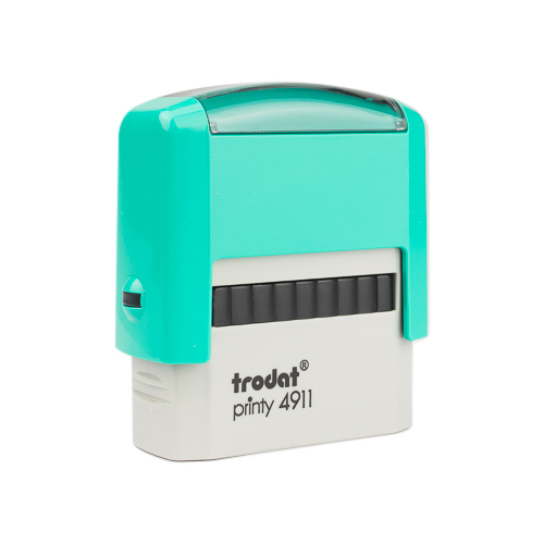 Carimbo Automatico Trodat Printy 4911 Verde Menta Placa Texto Retangular 14x38mm