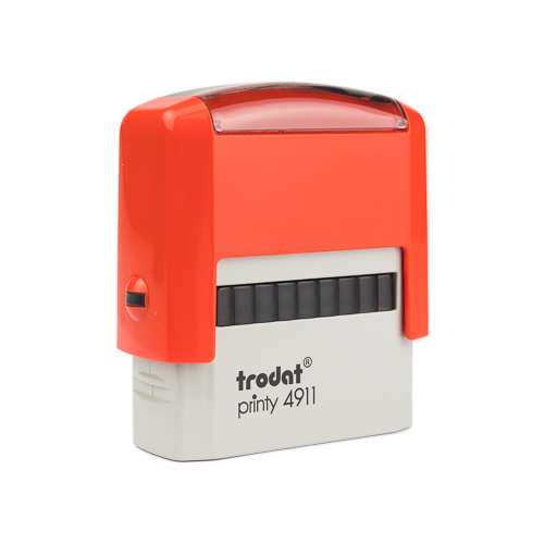 Carimbo Automatico Trodat Printy 4911 Vermelho Placa Texto Retangular 14x38mm