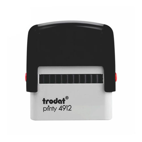 Carimbo Automatico Trodat Printy 4912 Preto Placa Texto Retangular 18x47mm