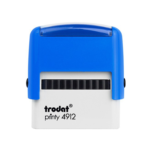Carimbo Automatico Trodat Printy 4912 Azul Placa Texto Retangular 18x47mm