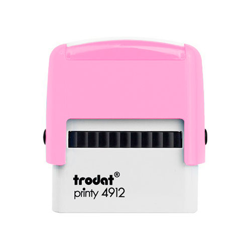 Carimbo Automatico Trodat Printy 4912 Rosa Bebe Pastel Placa Texto Retangular 18x47mm
