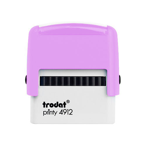 Carimbo Automatico Trodat Printy 4912 Lilas Violeta Pastel Placa Texto Retangular 18x47mm