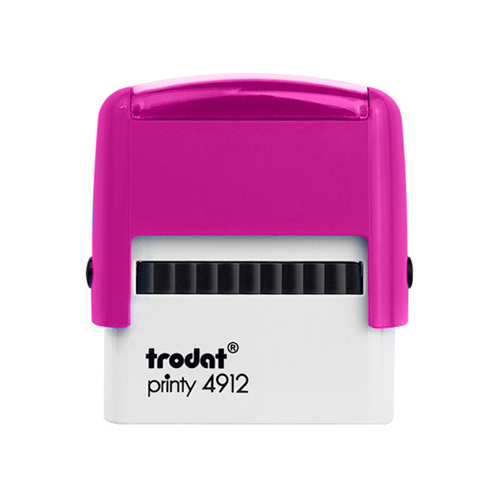 Carimbo Automatico Trodat Printy 4912 Rosa Placa Texto Retangular 18x47mm