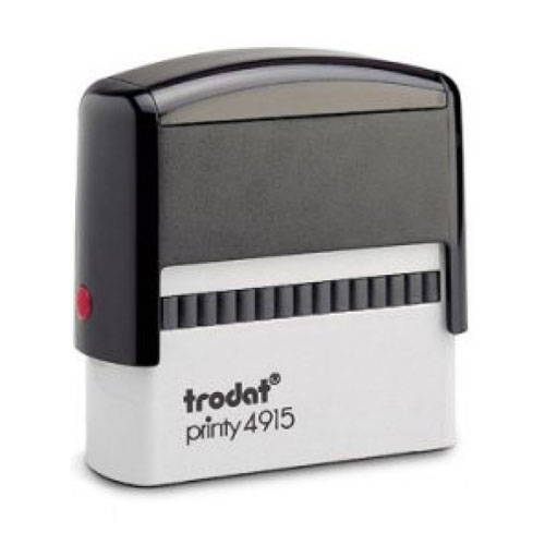 Carimbo Automatico Trodat Printy 4915 Preto Placa Texto Retangular 25x70mm