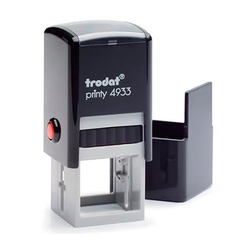 Carimbo Automatico Trodat Printy 4933 Preto Placa Texto Quadrada 25x25mm