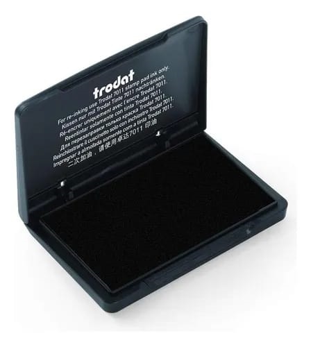 Almofada para Carimbo Trodat 9051 Preta com Tampa de Plástico Retangular 50x90mm