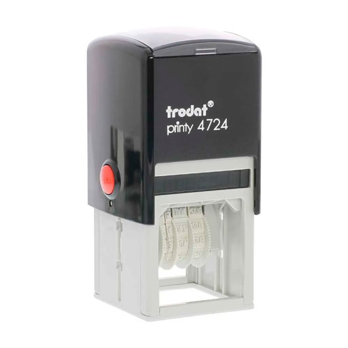 Carimbo Datador Automático Trodat Printy 4724 Preto Placa Texto Quadrada 40x40mm