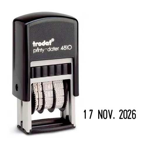 Carimbo Datador Automático Trodat Printy 4810 Preto 3,8mm