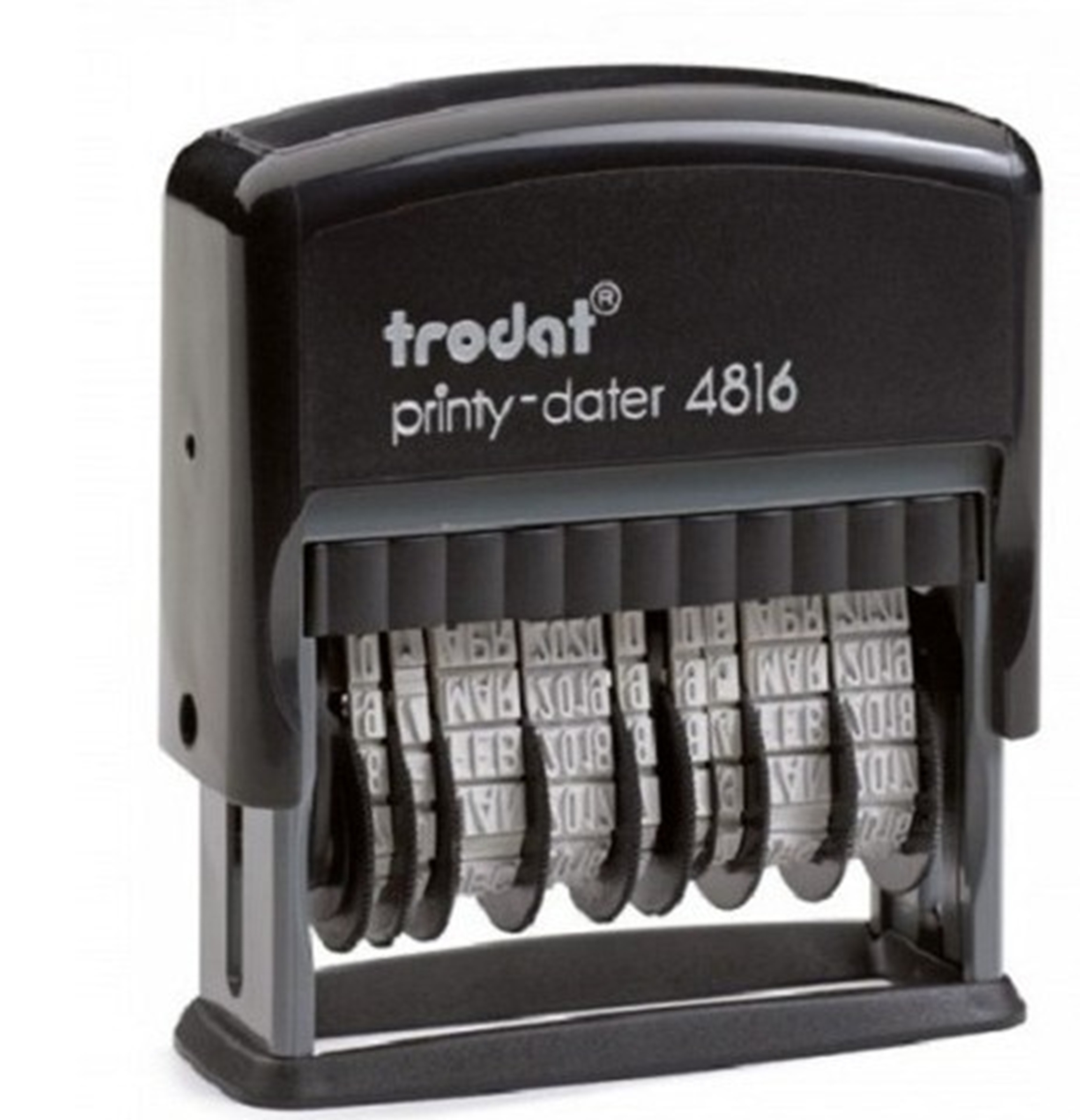 Carimbo Automático Trodat Printy P2 4816 Datador Duplo 3,8mm com Chapa 10x26mm Preto