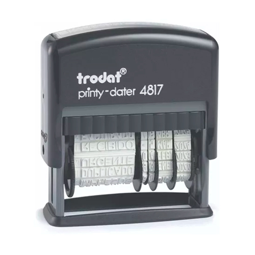 Carimbo Automático Trodat Printy 4817 Vários Dizeres e Datador 3,8mm Preto