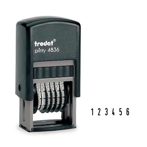 Carimbo Numerador Trodat Printy 4836 Preto 6 Digitos 3,8mm