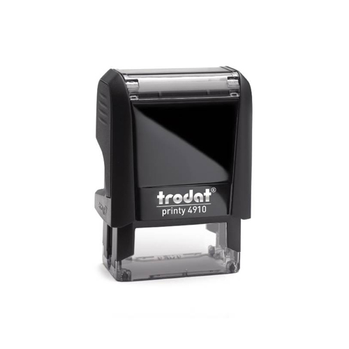 Carimbo Automatico Trodat Printy 4910 P4.0 Preto Placa Texto Retangular 10x26mm