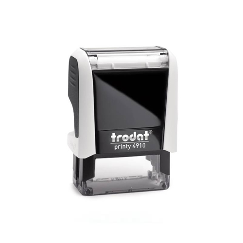Carimbo Automatico Trodat Printy 4910 P4.0 Branco com Preto Placa Texto Retangular 10x26mm