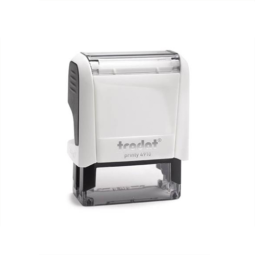 Carimbo Automatico Trodat Printy 4910 P4.0 Todo Branco Placa Texto Retangular 10x26mm