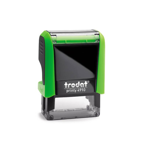 Carimbo Automatico Trodat Printy 4910 P4.0 Verde Placa Texto Retangular 10x26mm