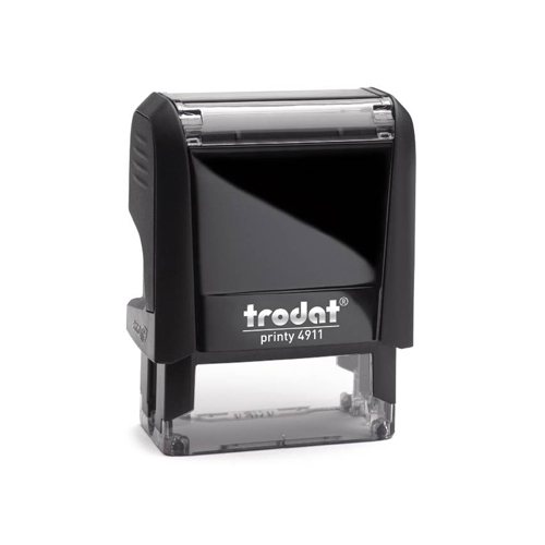 Carimbo Automatico Trodat Printy 4911 P4.0 Preto Placa Texto Retangular 14x38mm