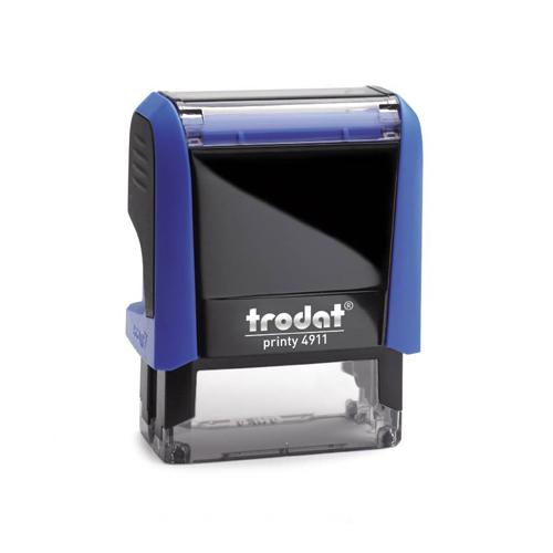 Carimbo Automatico Trodat Printy 4911 P4.0 Azul Placa Texto Retangular 14x38mm